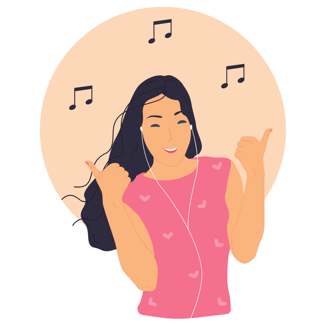 woman listening to music